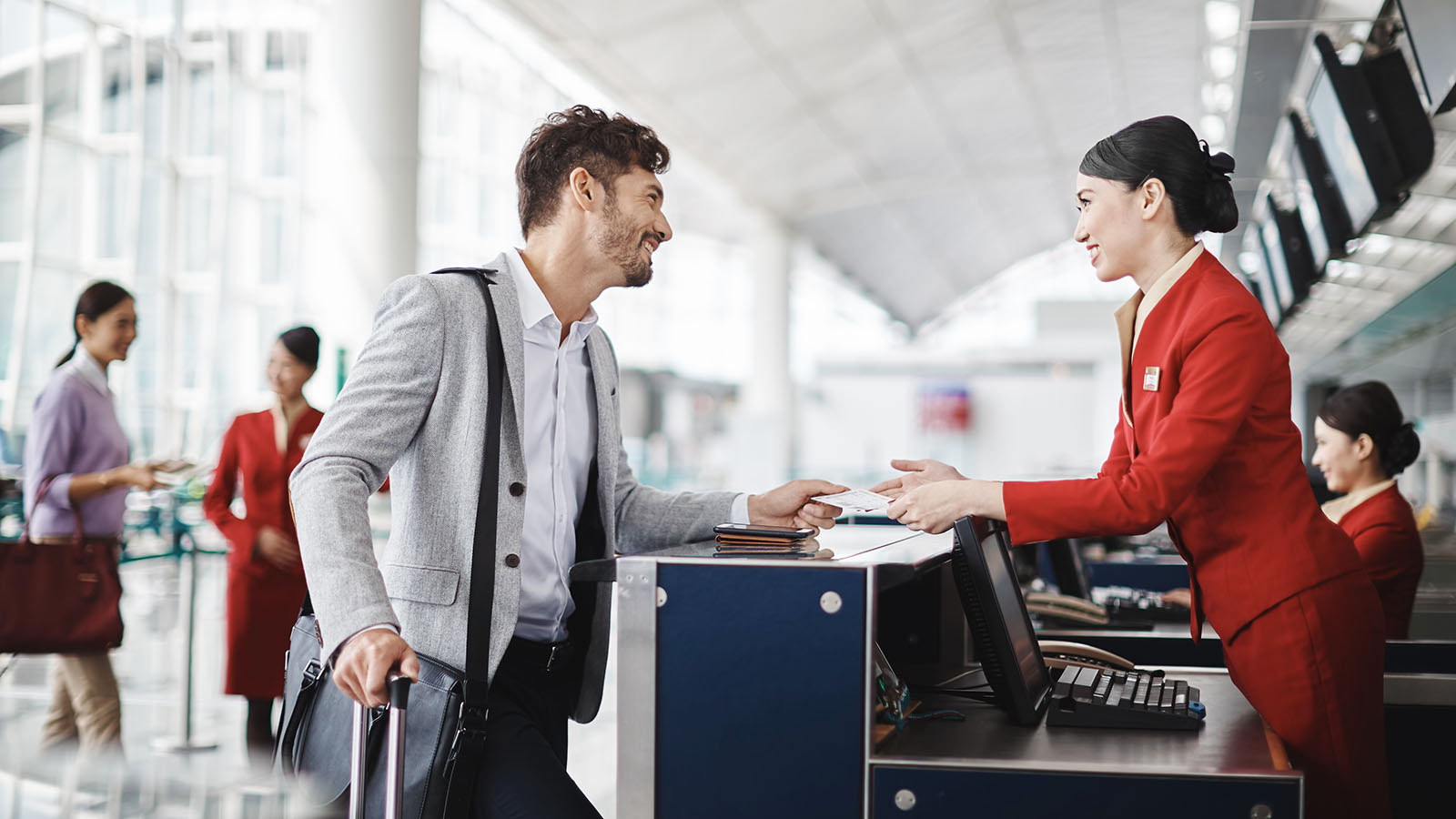 Cathay Silver, Gold and Platinum members get priority check-in.