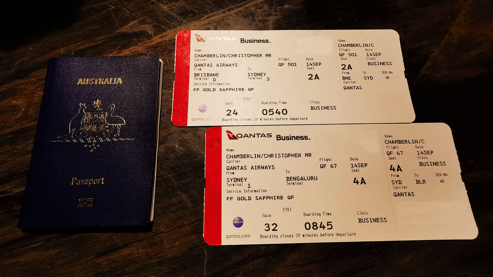 Qantas Business to Bengaluru