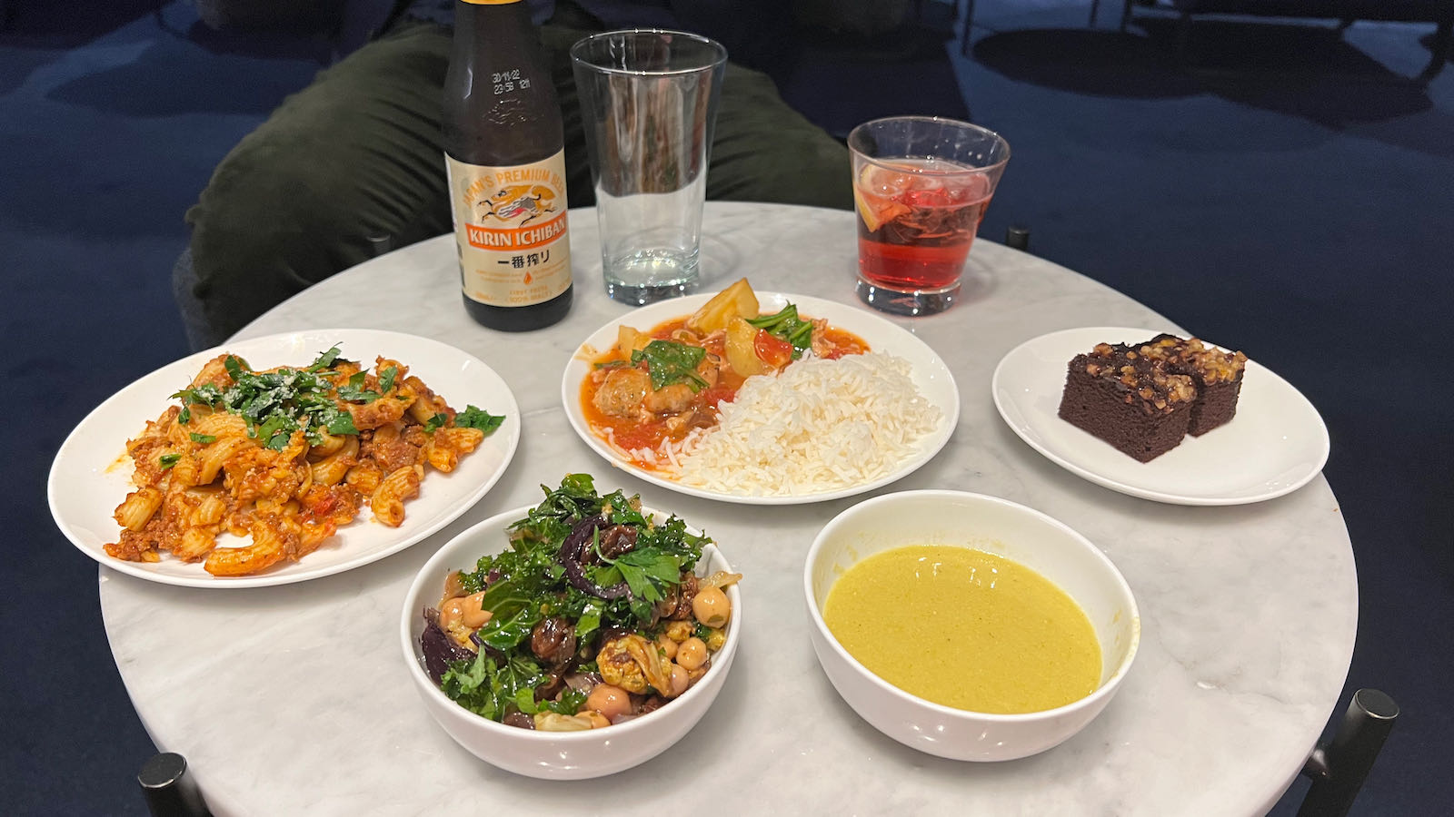 Qantas Domestic Business Lounge food