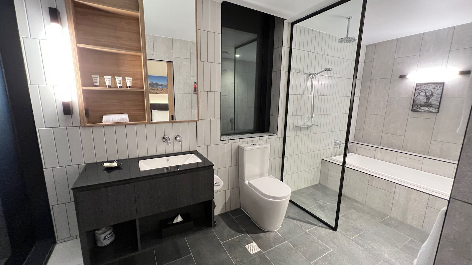 spacious bathroom Movenpick Hotel Hobart