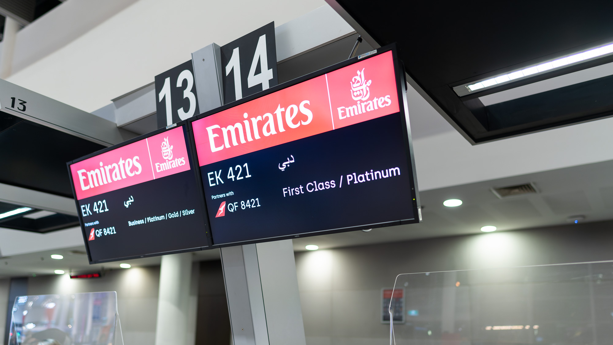Emirates Perth Check-in counter