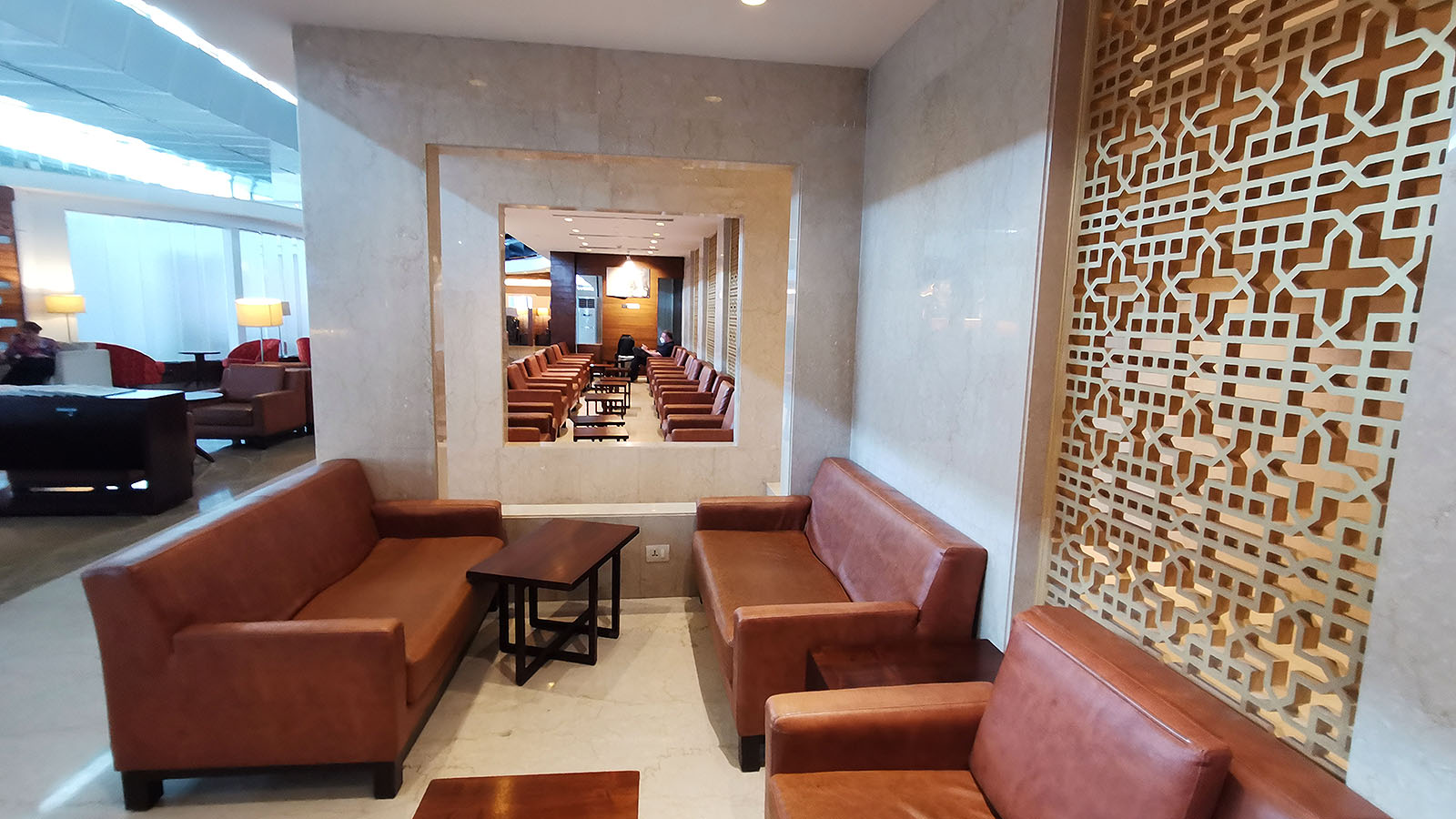 Seating at Air India's Business Class lounge in Delhi