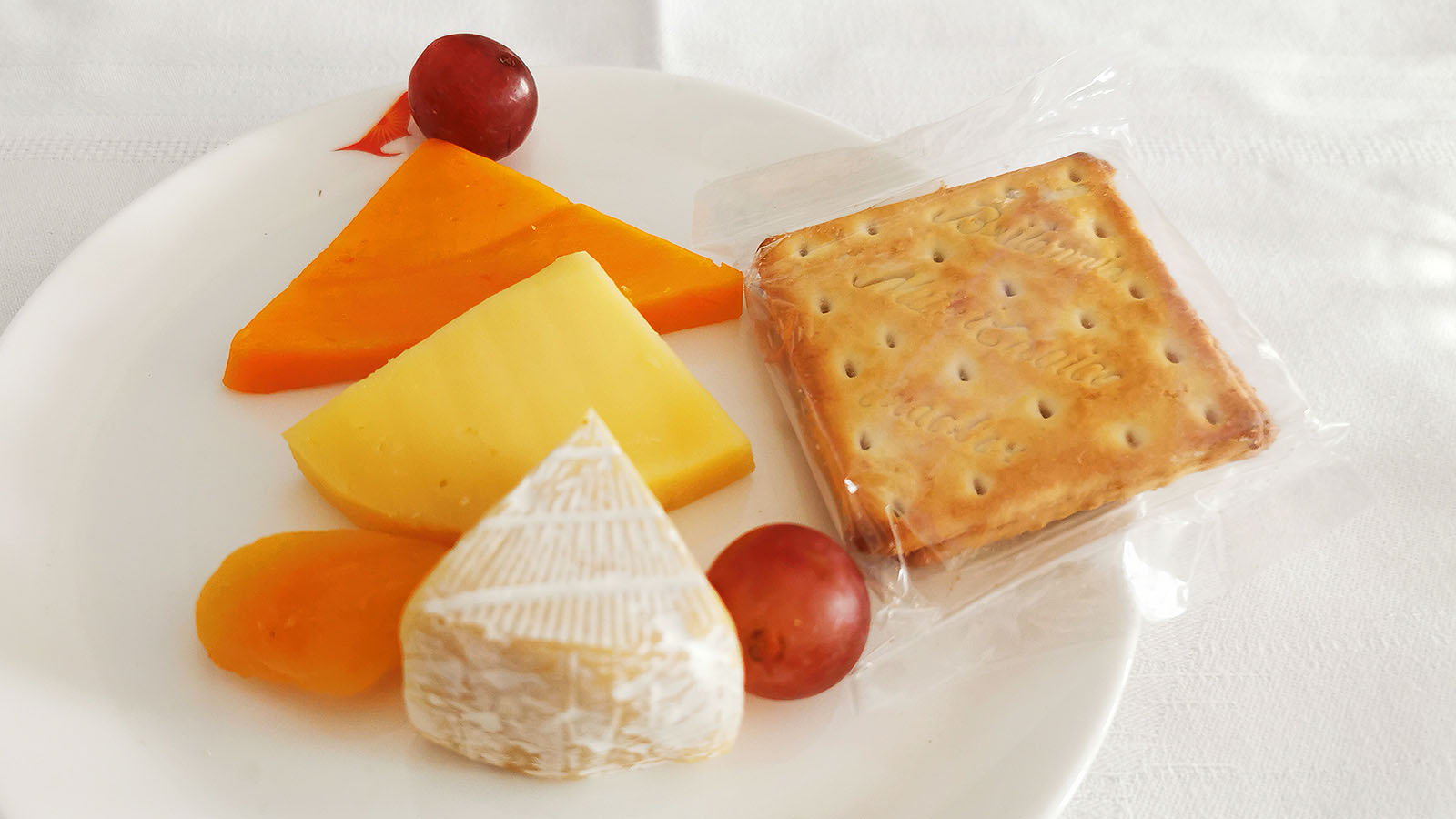 Cheese and crackers in Air India's Boeing 787 Business Class