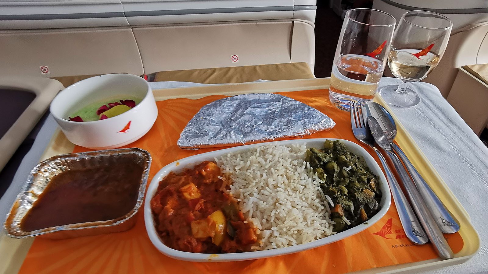 Kadai Paneer in Air India's Boeing 787 Business Class