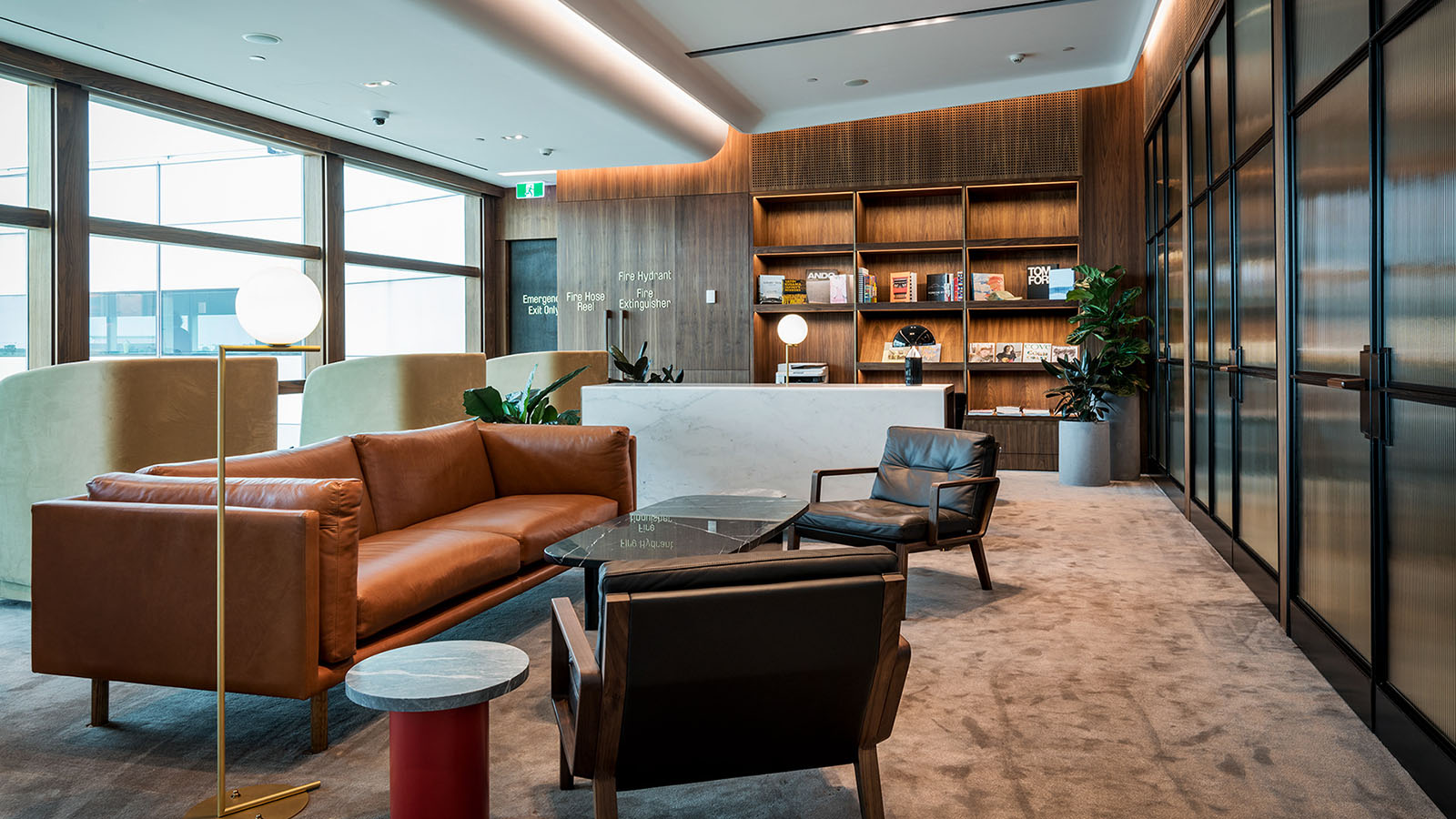 Seating at the Qantas Chairman's Lounge in Brisbane