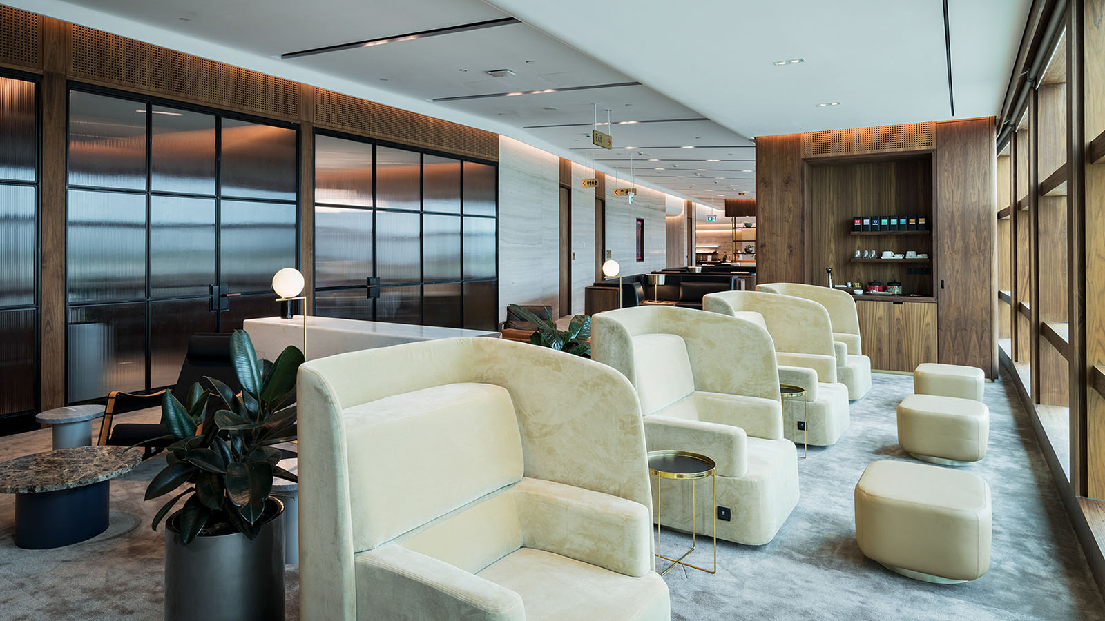 Seating at the Qantas Chairman's Lounge in Brisbane