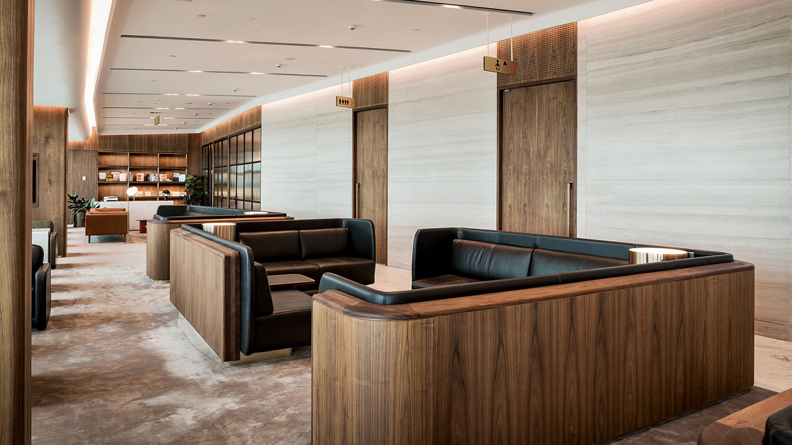 Group seating at the Qantas Chairman's Lounge in Brisbane