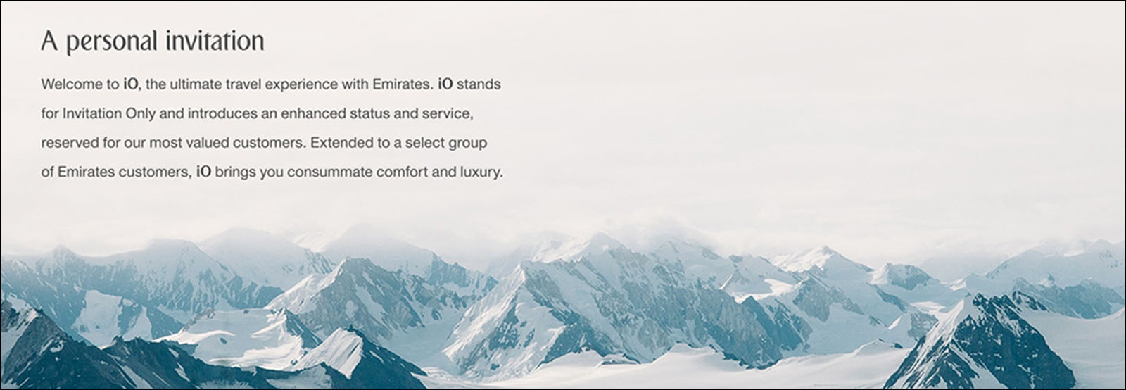 A personal invitation to Emirates iO