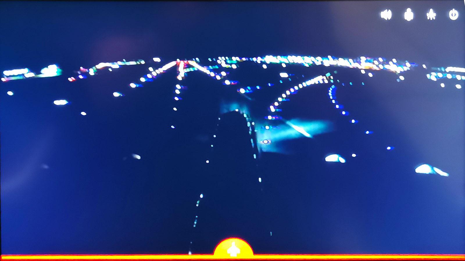 View of the tail camera in Qantas Airbus A380 Business