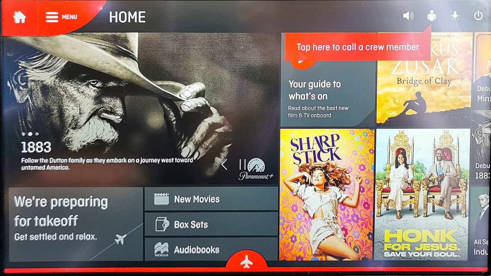 Entertainment choices in Qantas Airbus A380 Business