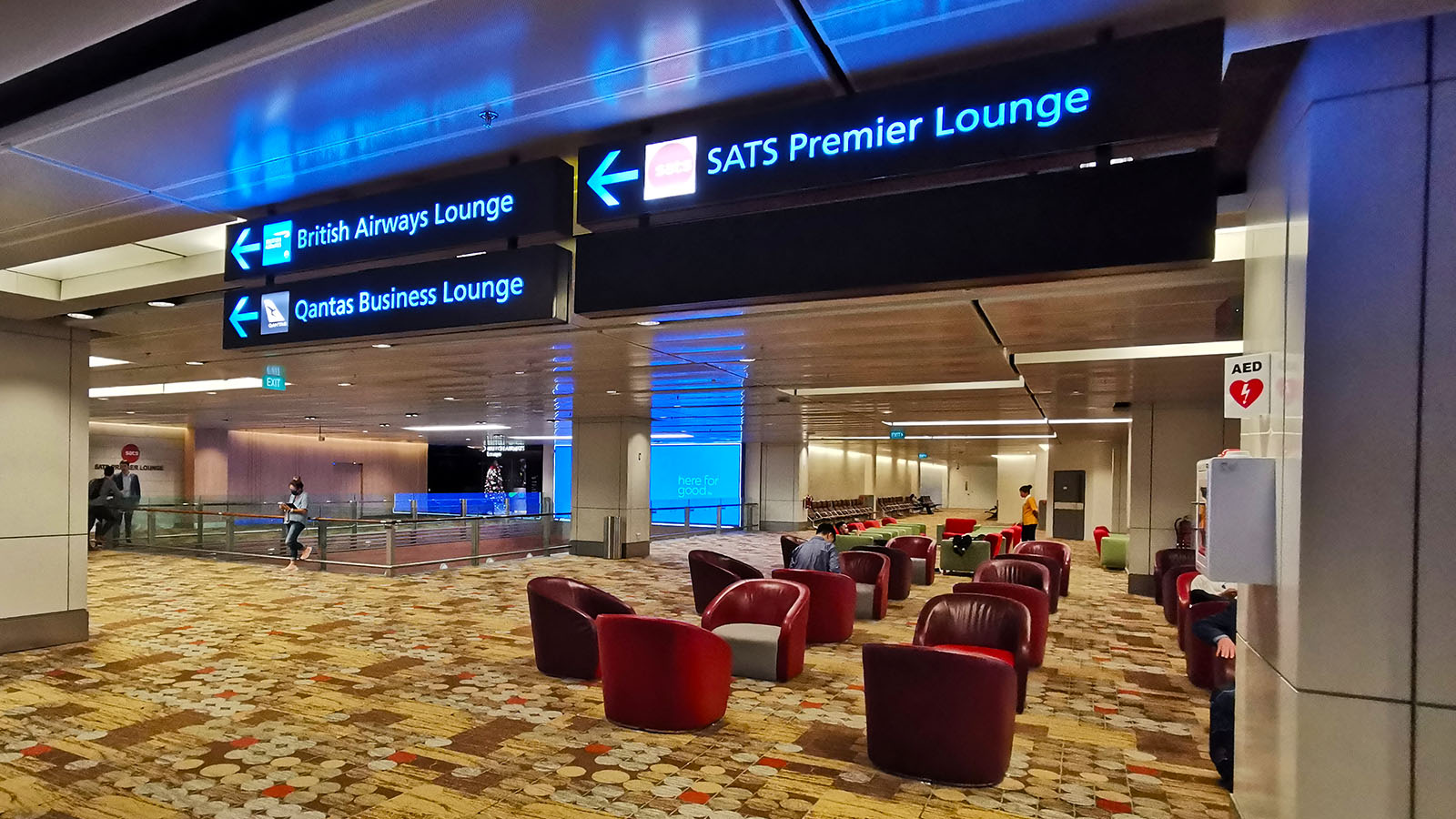 Signage for the British Airways Lounge, Singapore