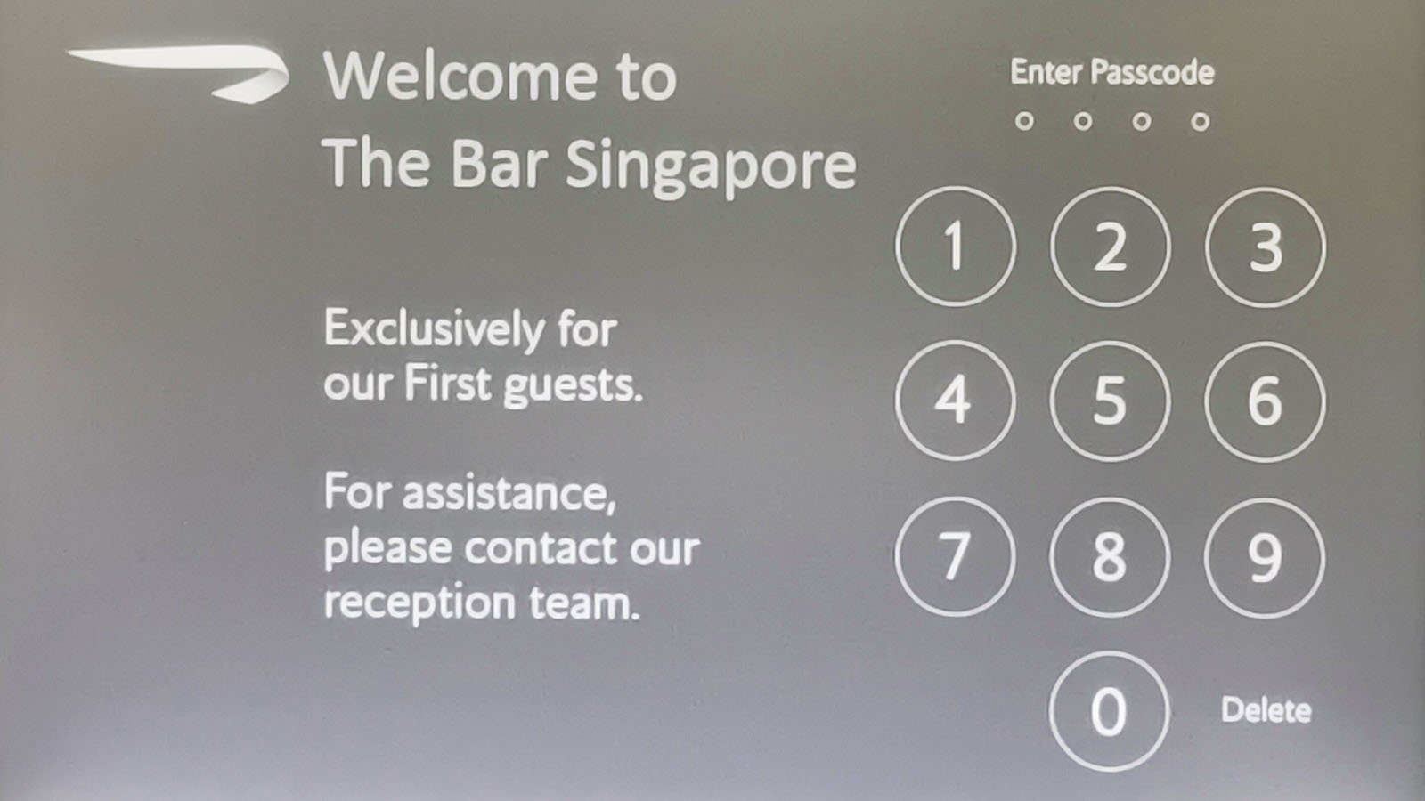 The Bar at the British Airways Lounge, Singapore