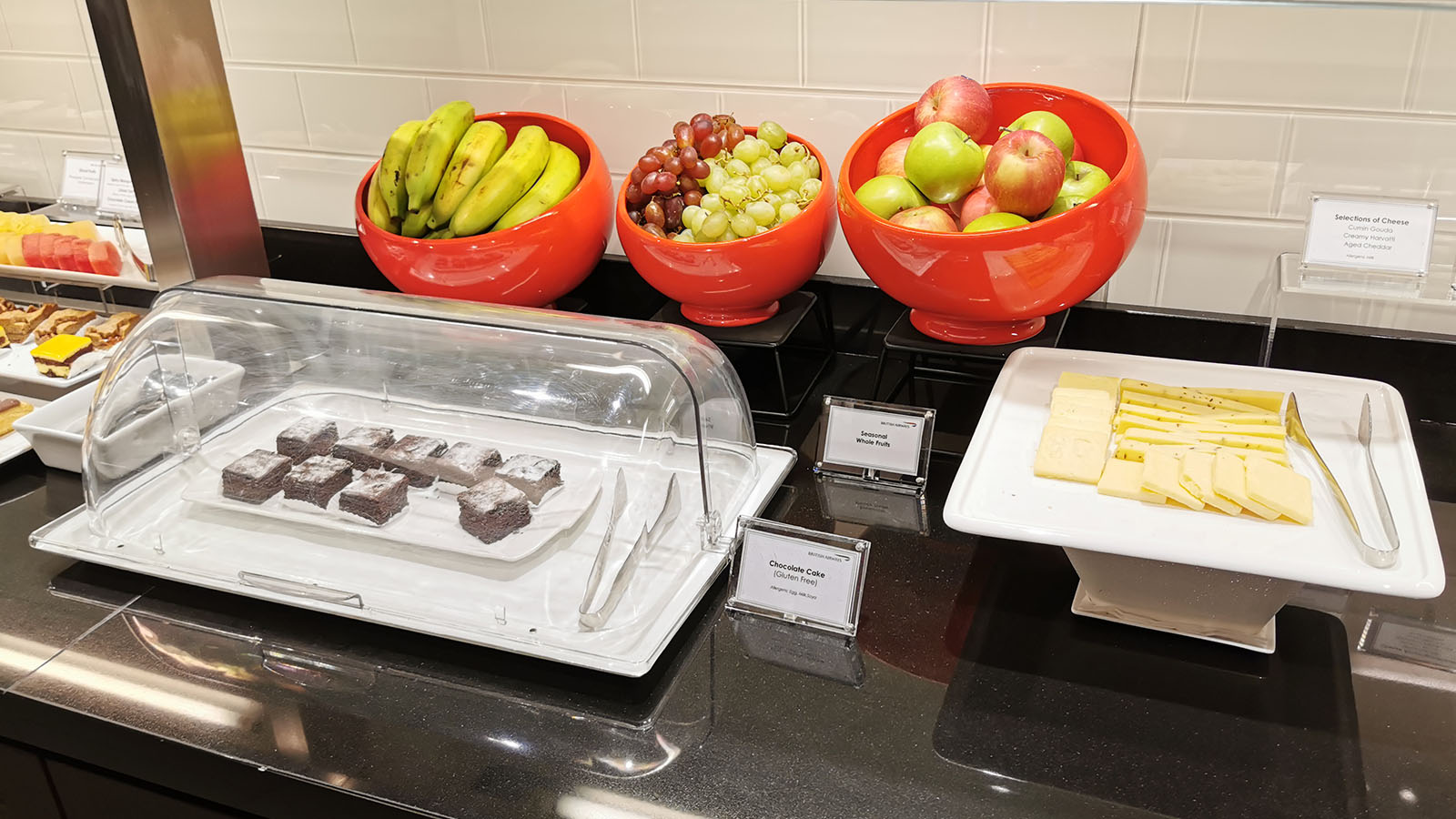 Refreshments at the British Airways Lounge, Singapore