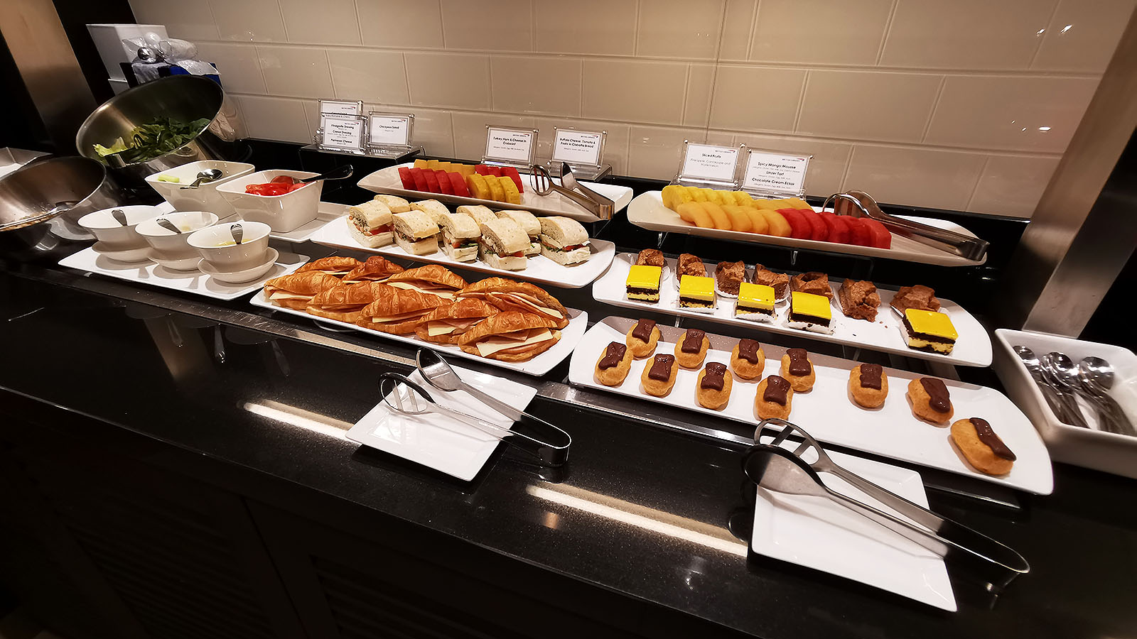 Snacks at the British Airways Lounge, Singapore