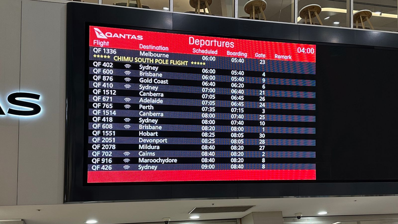 Departures Board - South Pole Flight - Point Hacks