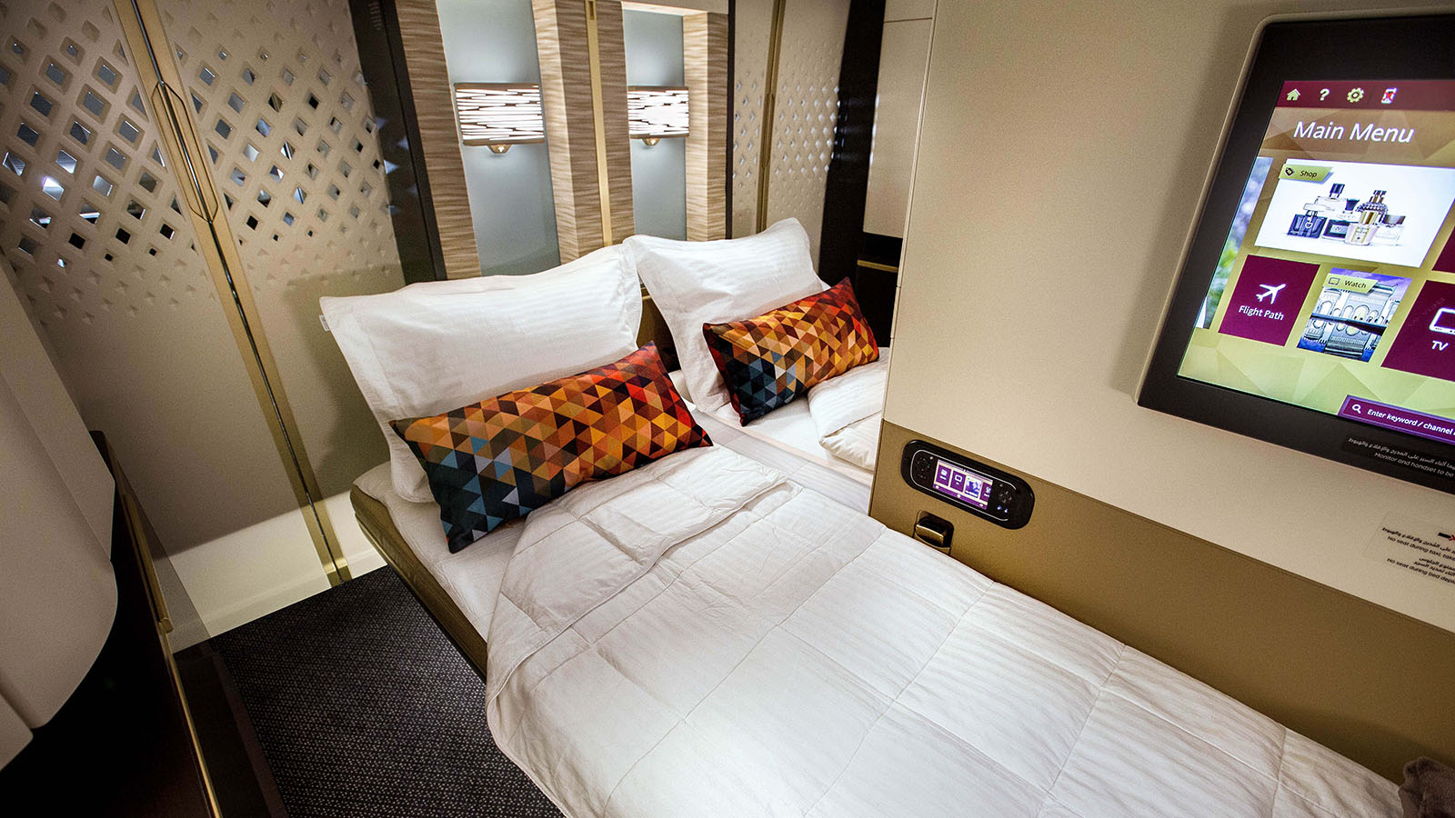 Bed in Etihad's First Apartment on the Airbus A380