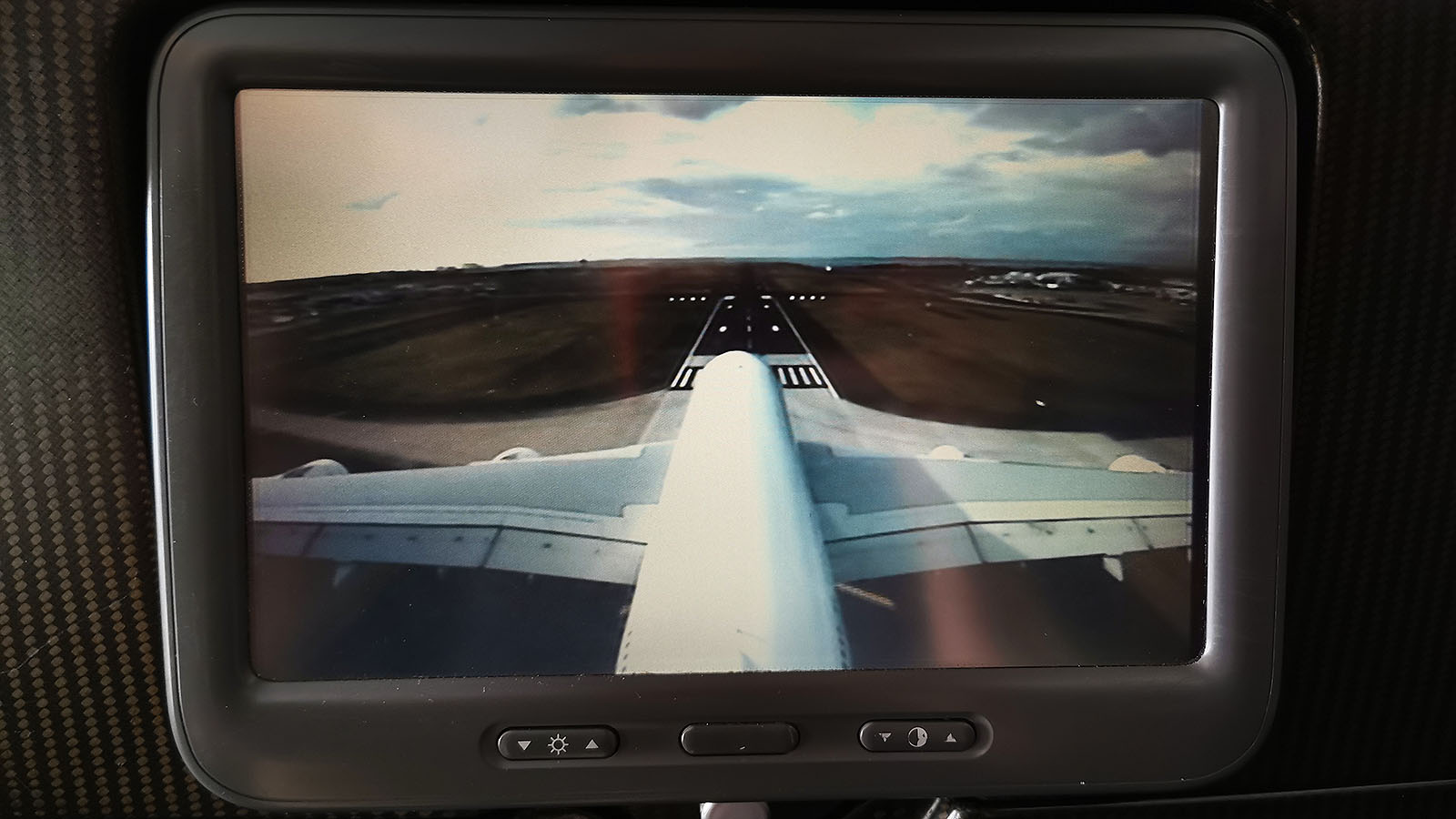 Skycam in Qantas Airbus A380 Economy