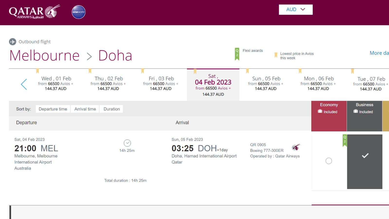 How to redeem points for travel on Qatar Airways from Australia