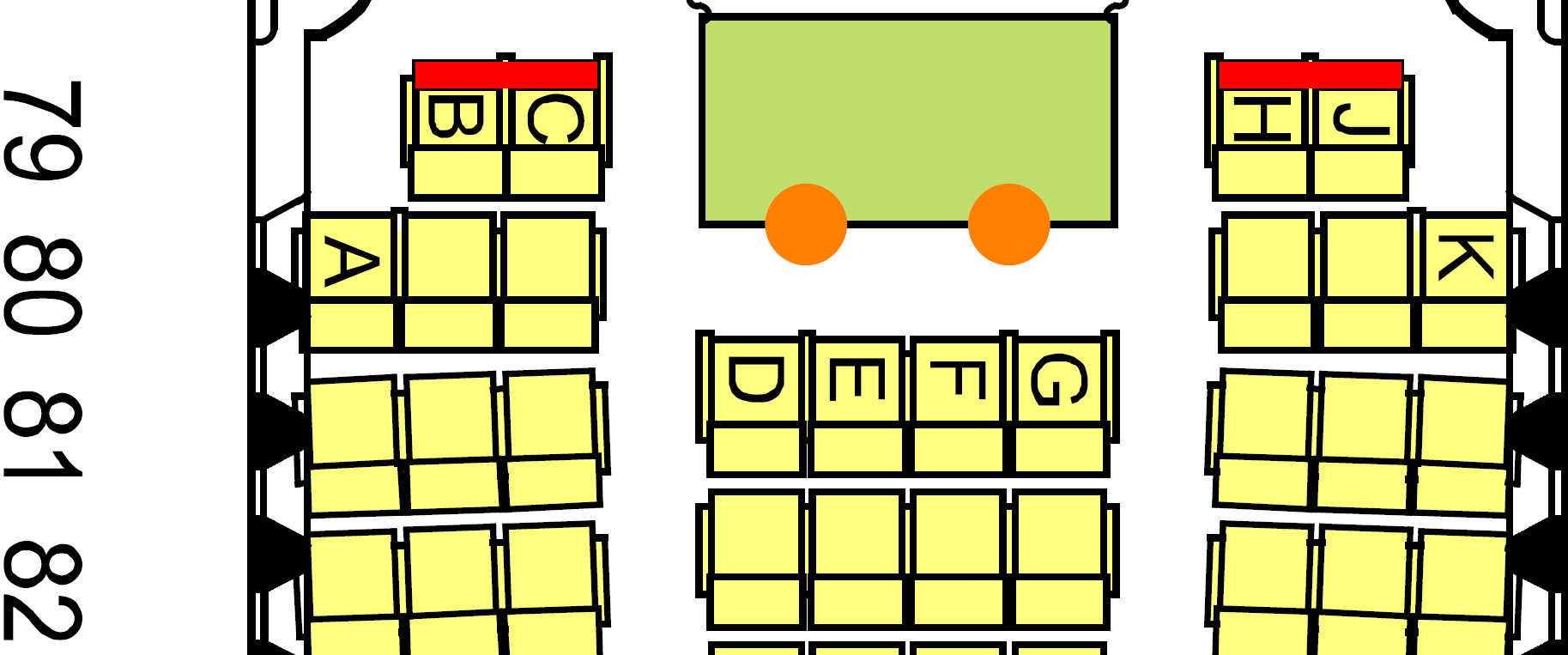 Qantas AIrbus A380 Economy seat map