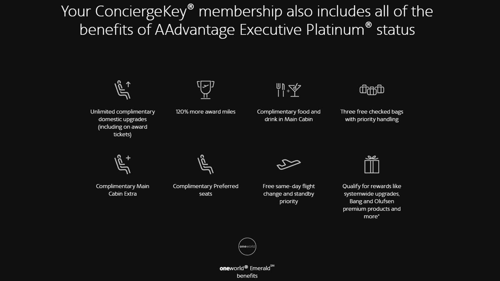 ConciergeKey Executive Platinum benefits