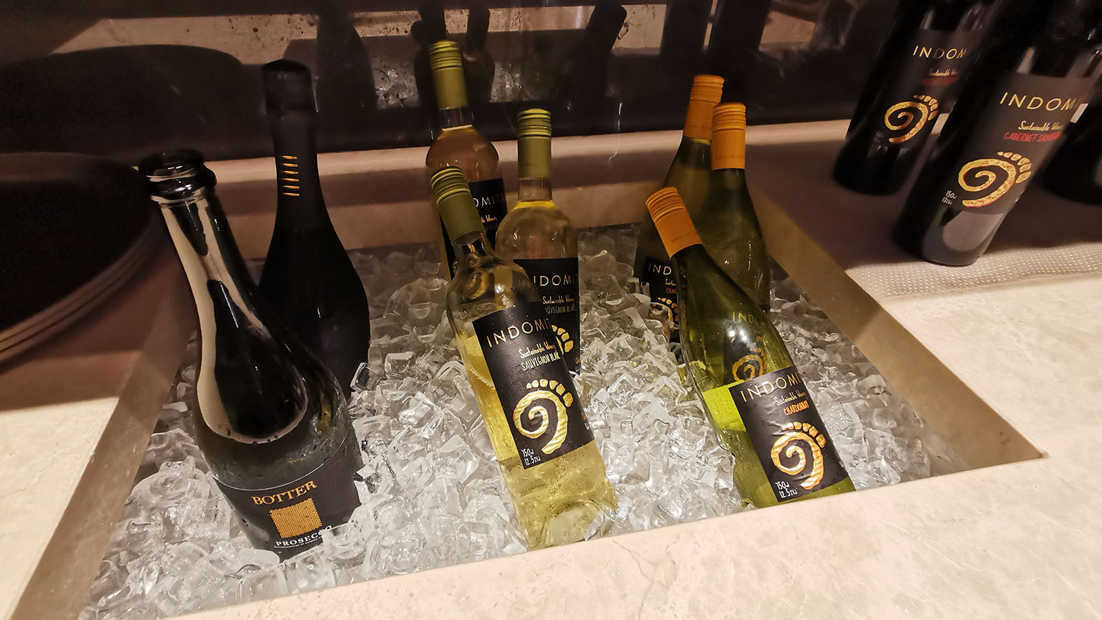 White wines at Hilton Singapore Orchard Executive Lounge