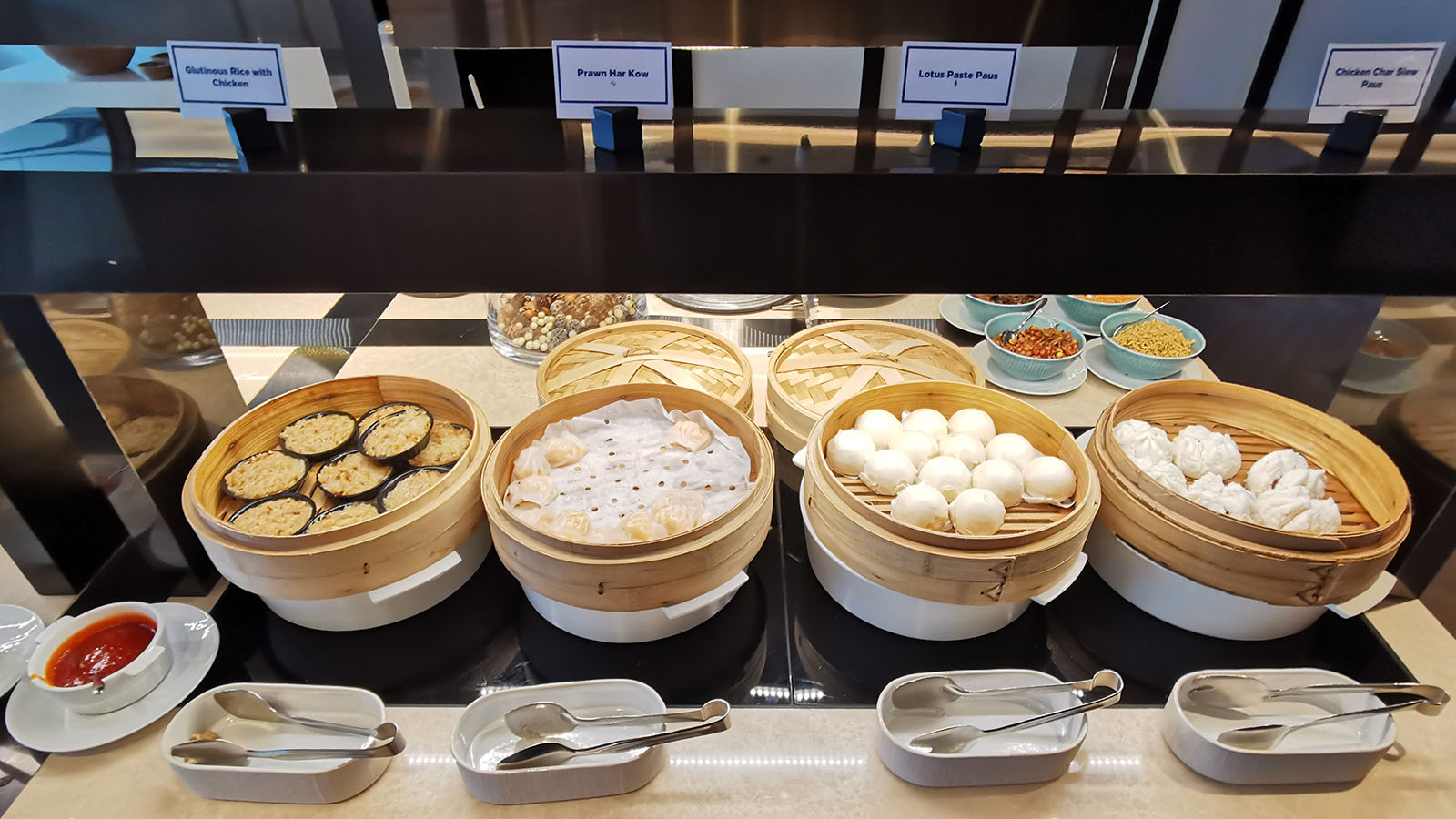 Hot breakfast options at Hilton Singapore Orchard Executive Lounge