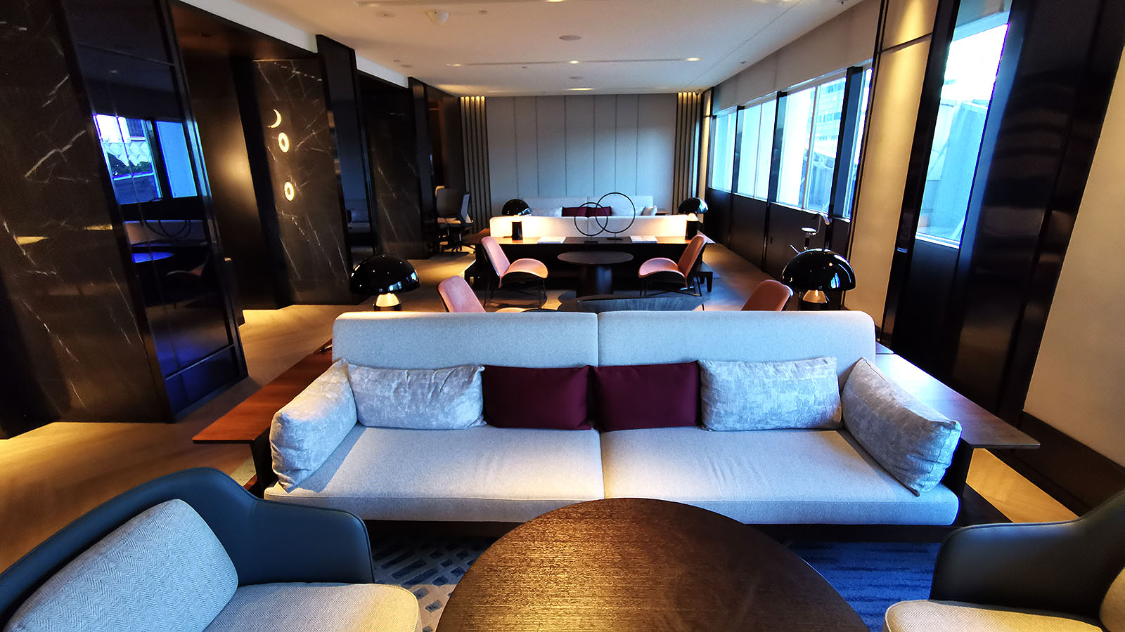 Comfortable seating at Hilton Singapore Orchard Executive Lounge