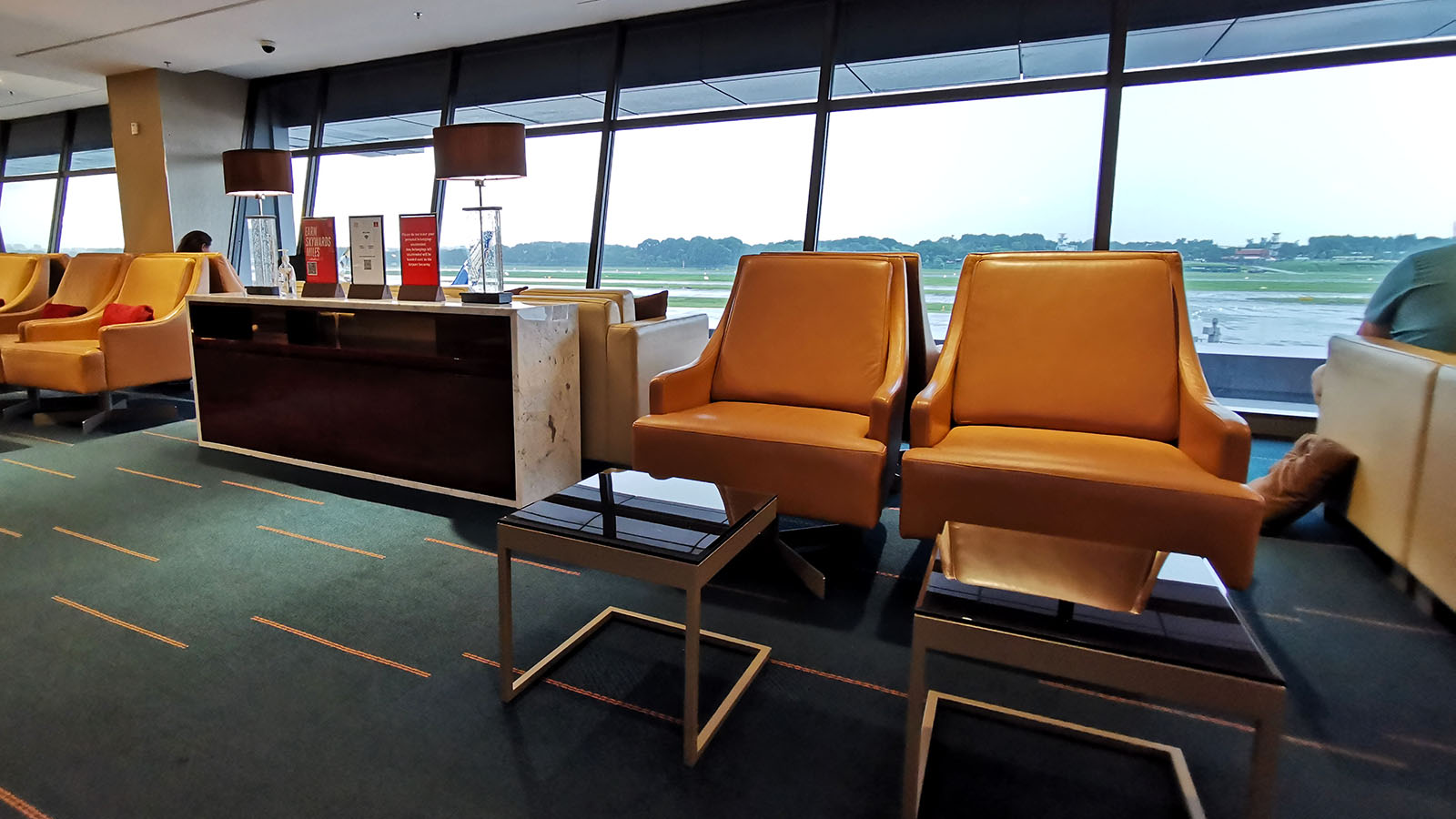 Tan seating at the Emirates Lounge, Singapore