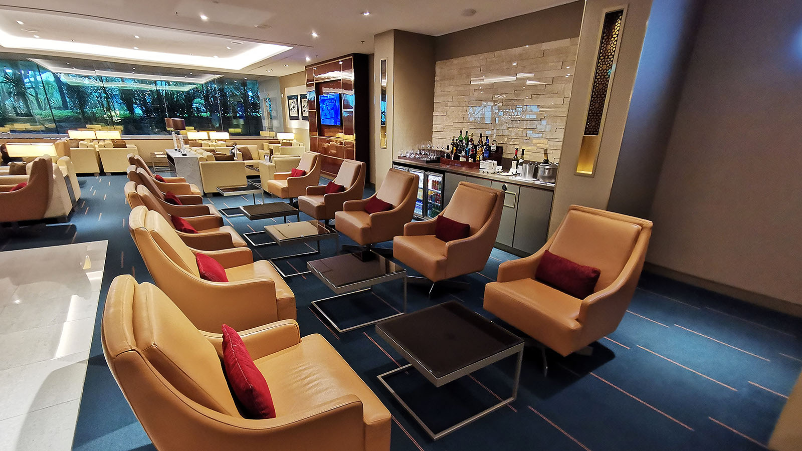 Tan seating at the Emirates Lounge, Singapore