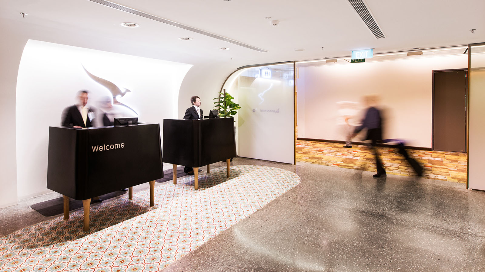 Entry to the Qantas International Business Lounge in Singapore
