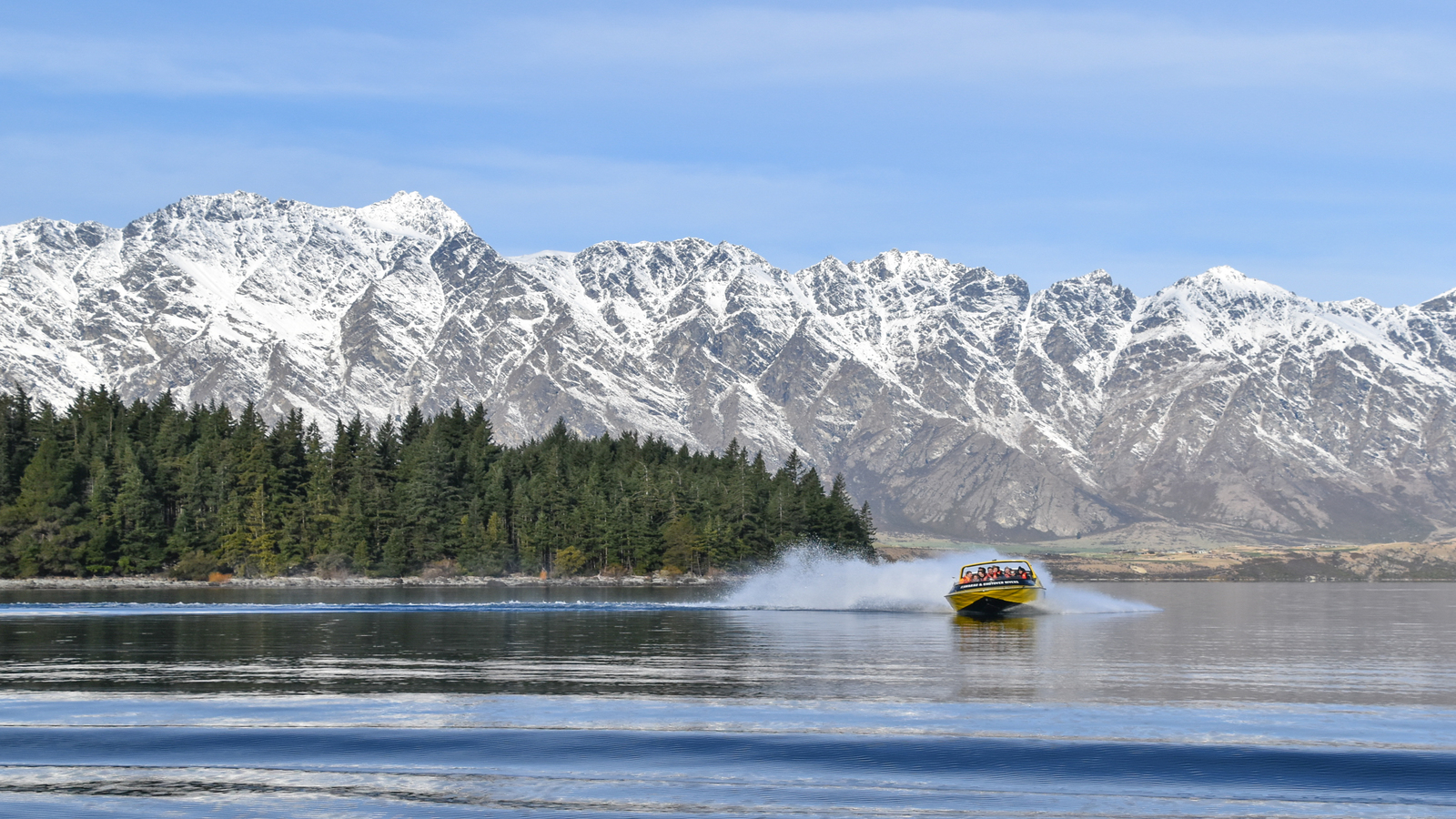 Jet boat riding on Queenstown lake