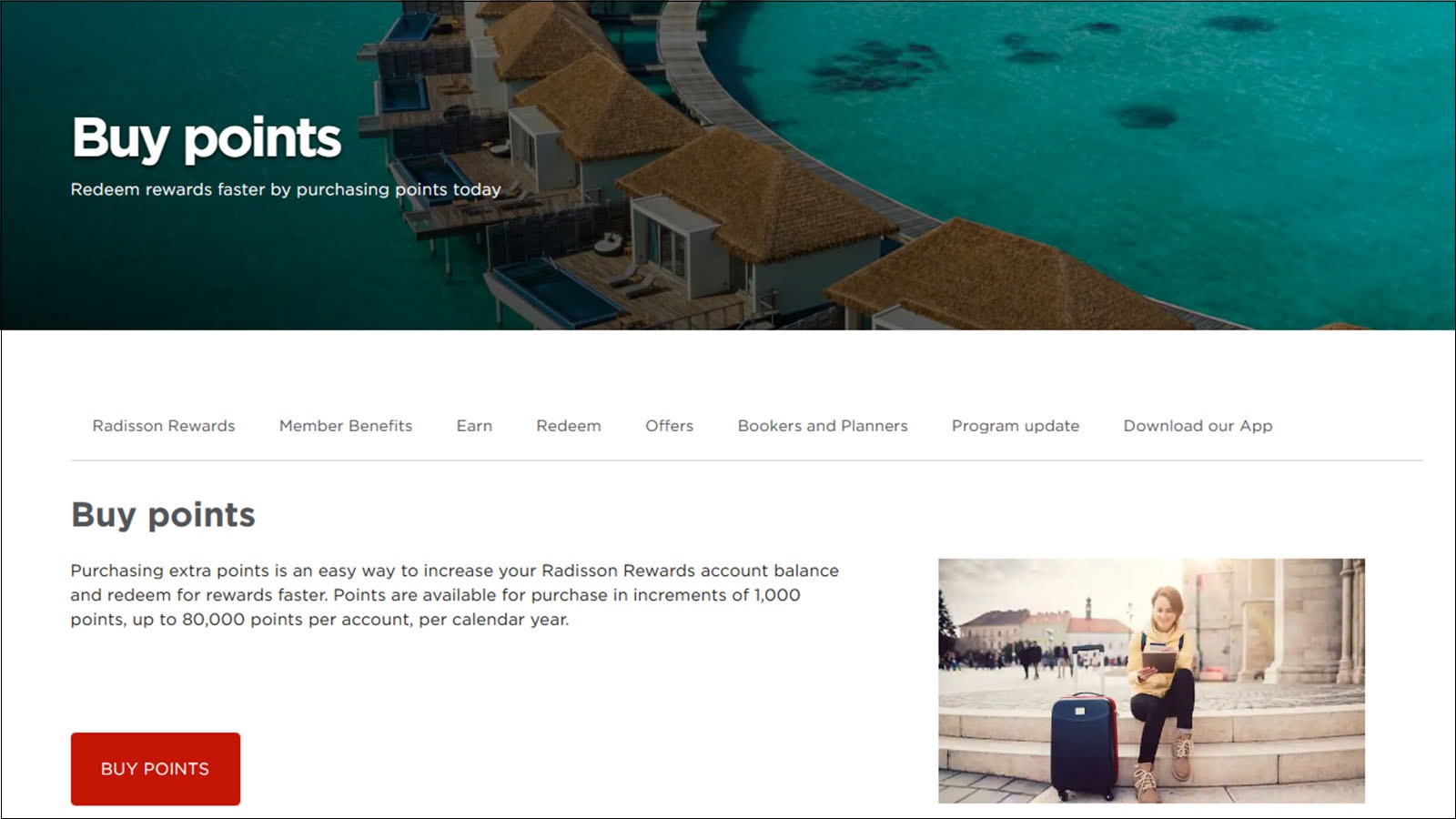 Buy Radisson Rewards points online.