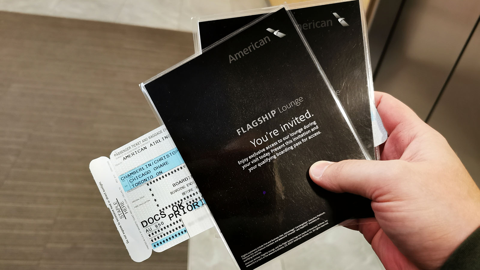 Flagship Lounge invitations at Chicago O'Hare