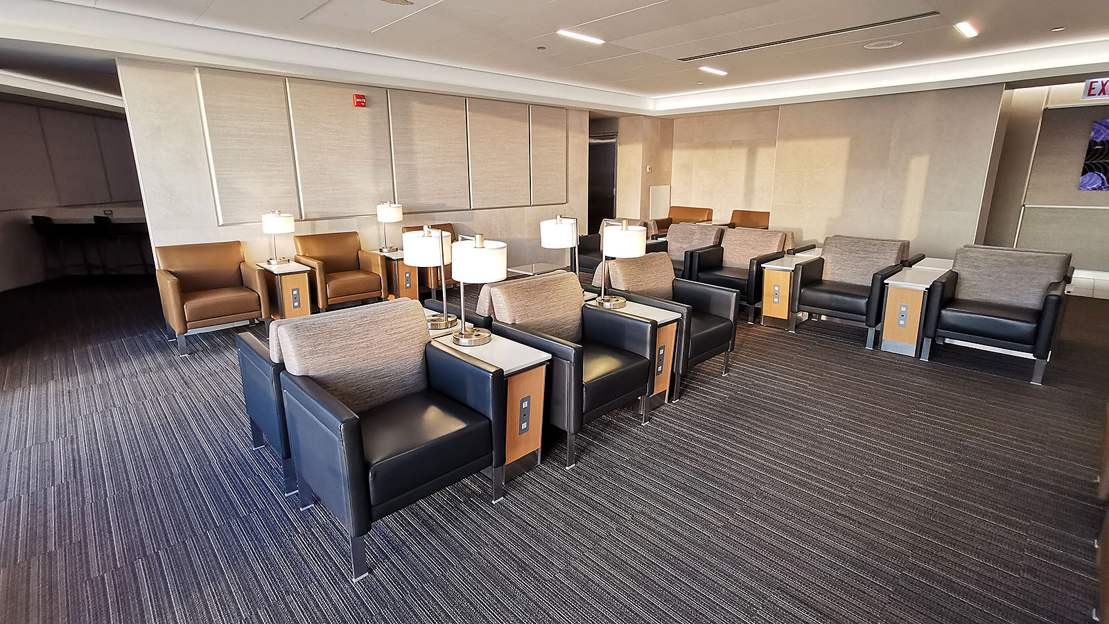 Seating at AA's Flagship Lounge in Chicago