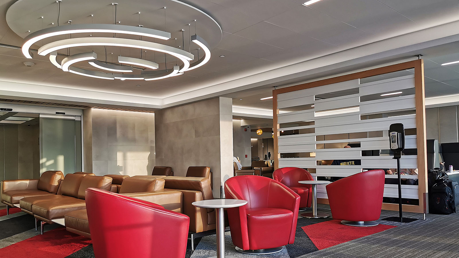 Seats at AA's Flagship Lounge in Chicago