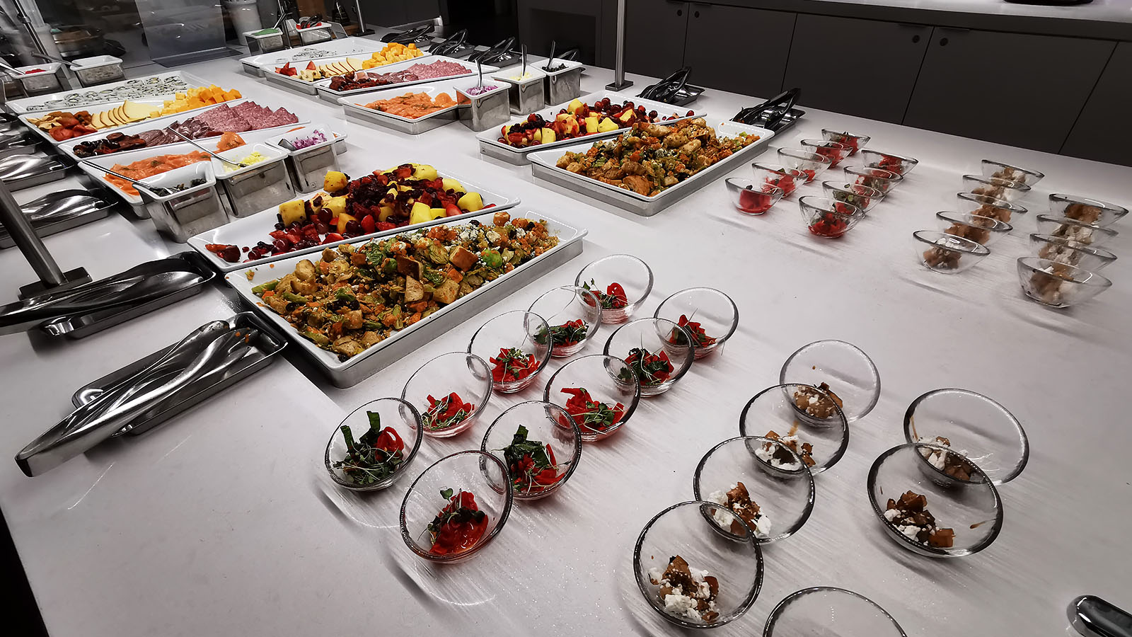 Buffet snacks at AA's Flagship Lounge in Chicago