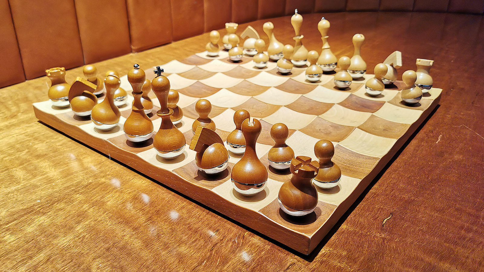 Chess board at Virgin Australia Beyond Lounge in Brisbane