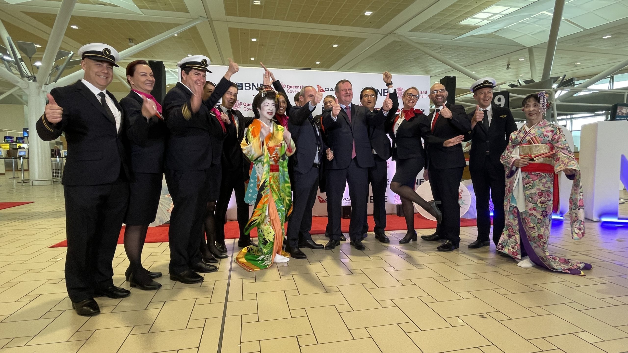 Brisbane Tokyo Haneda Inaugural Flight Qantas Crew