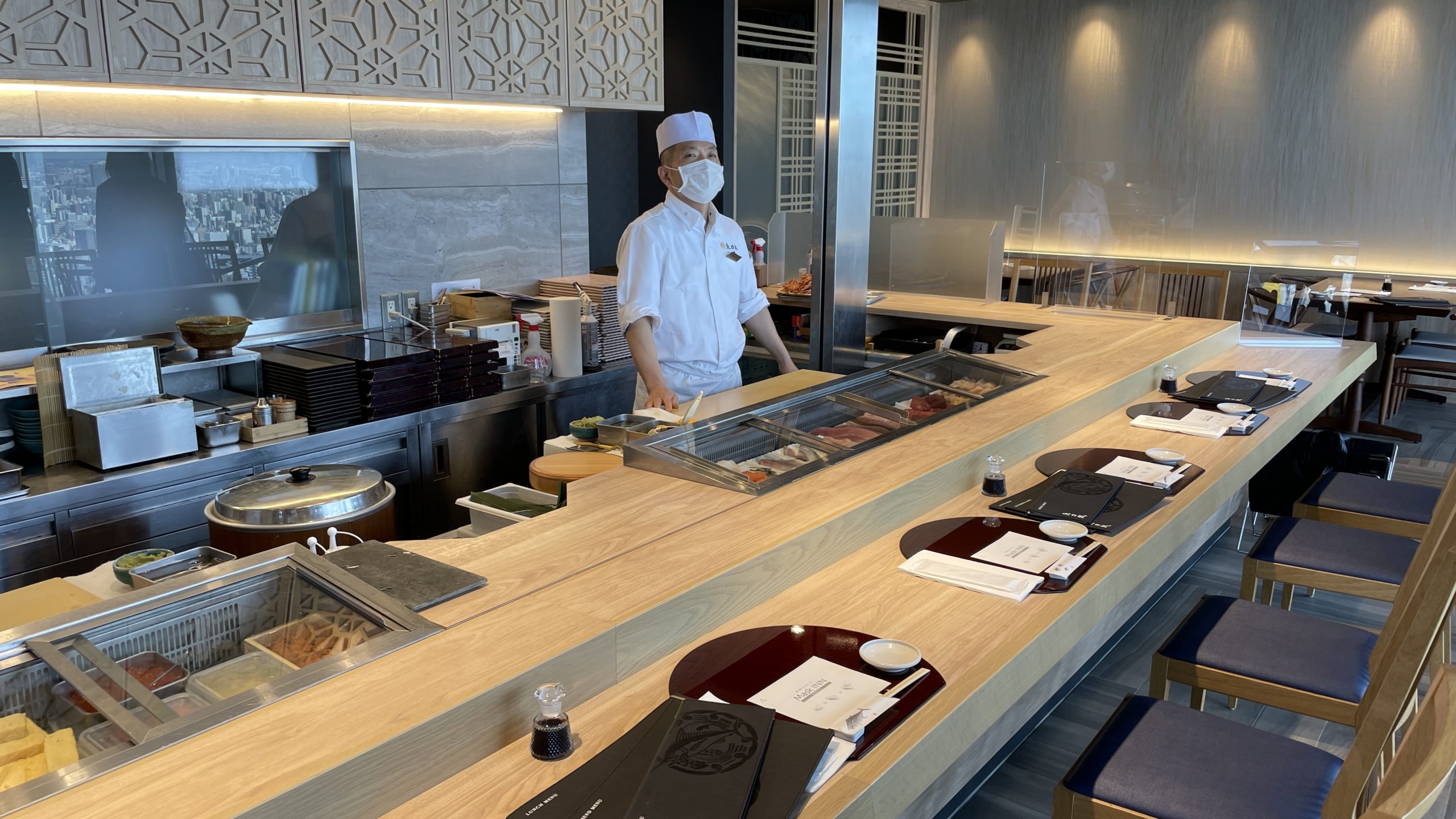 Uorikizushi Restaurant chef behind sushi bar