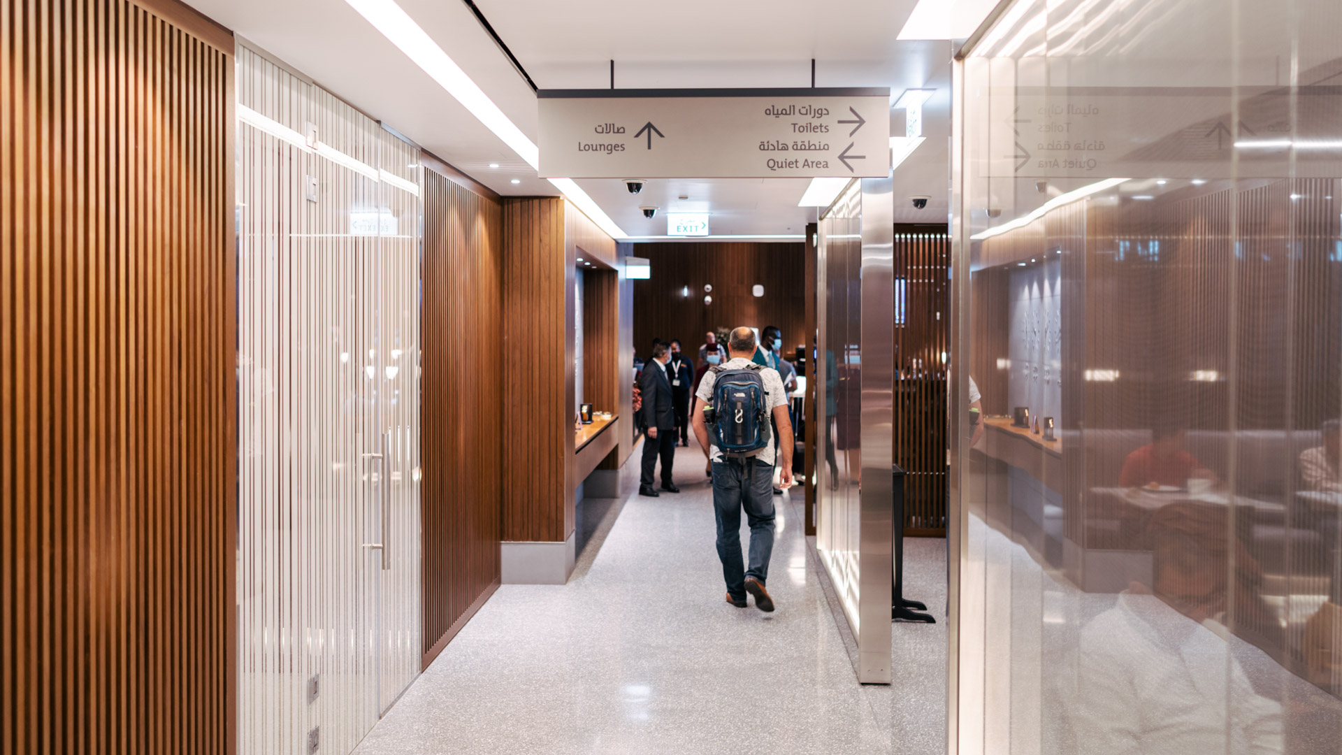 Qatar Airways Platinum Lounge hallway