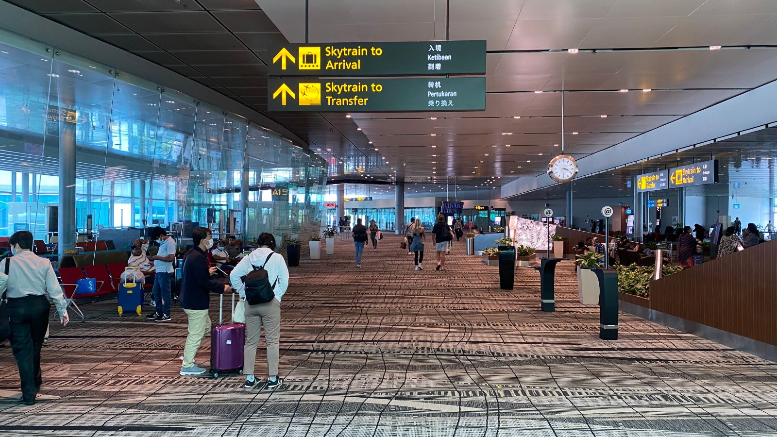 Singapore Changi Airport SkyTrain signs
