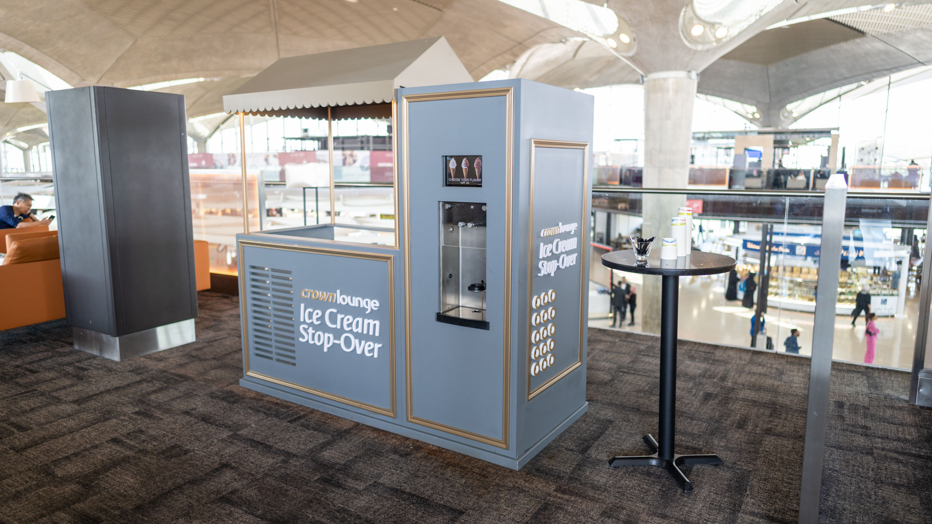 Royal Jordanian Crown Lounge soft serve machine