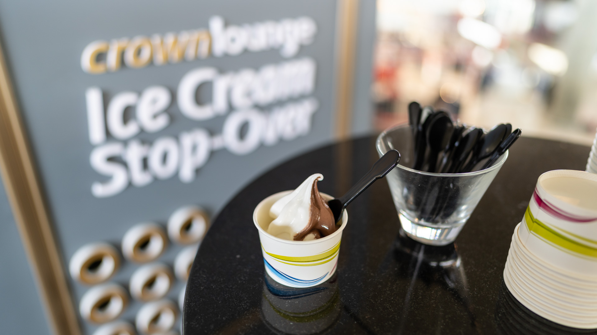 Royal Jordanian Crown Lounge ice cream