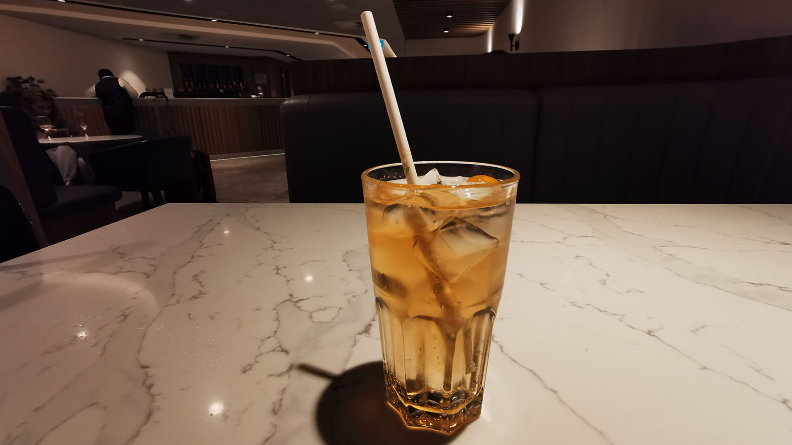 Lemon, lime and bitters in the American Express Centurion Lounge at Sydney Airport