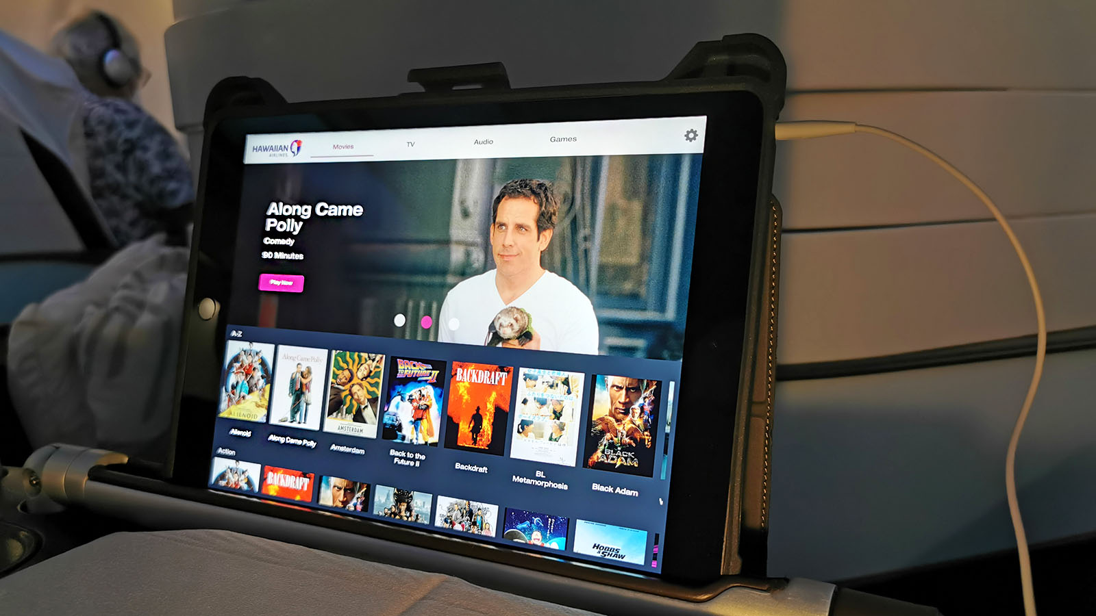 iPad in Hawaiian Airlines Airbus A330 Business Class
