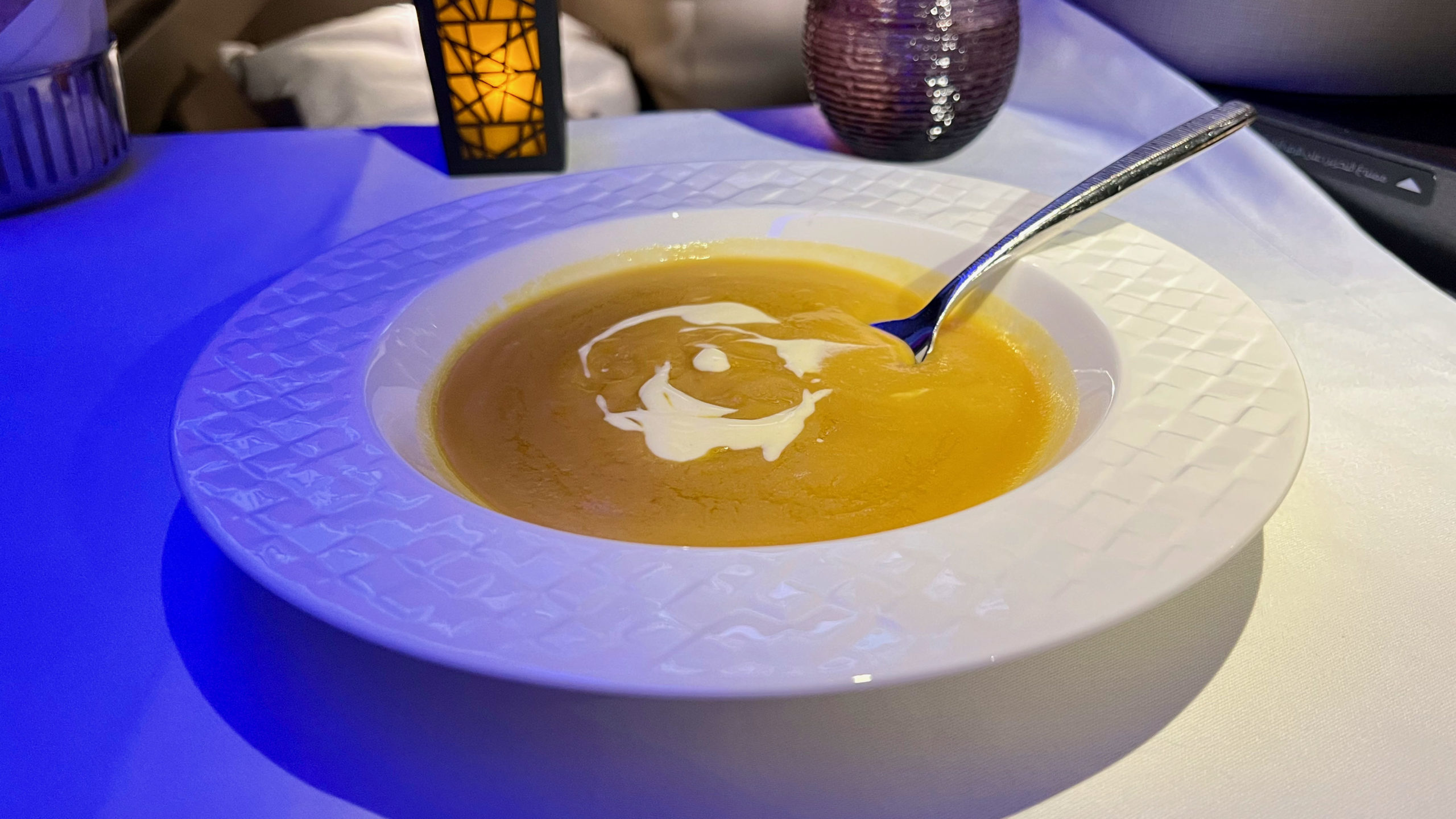 best soup ever in Qatar Qsuites