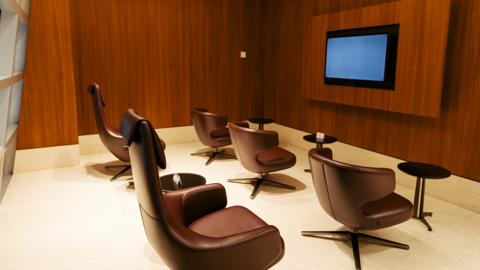 Qatar Airways Arrival Lounge TV room