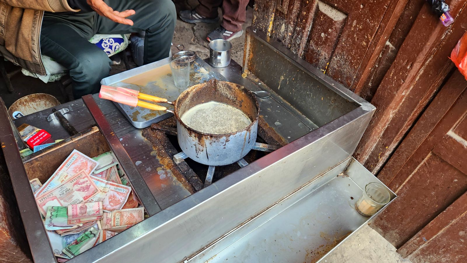 Brewing tea at Mama's Tea Shop, Kathmandu