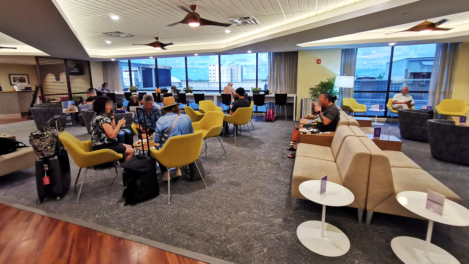 Chairs and tables in The Plumeria Lounge in Honolulu