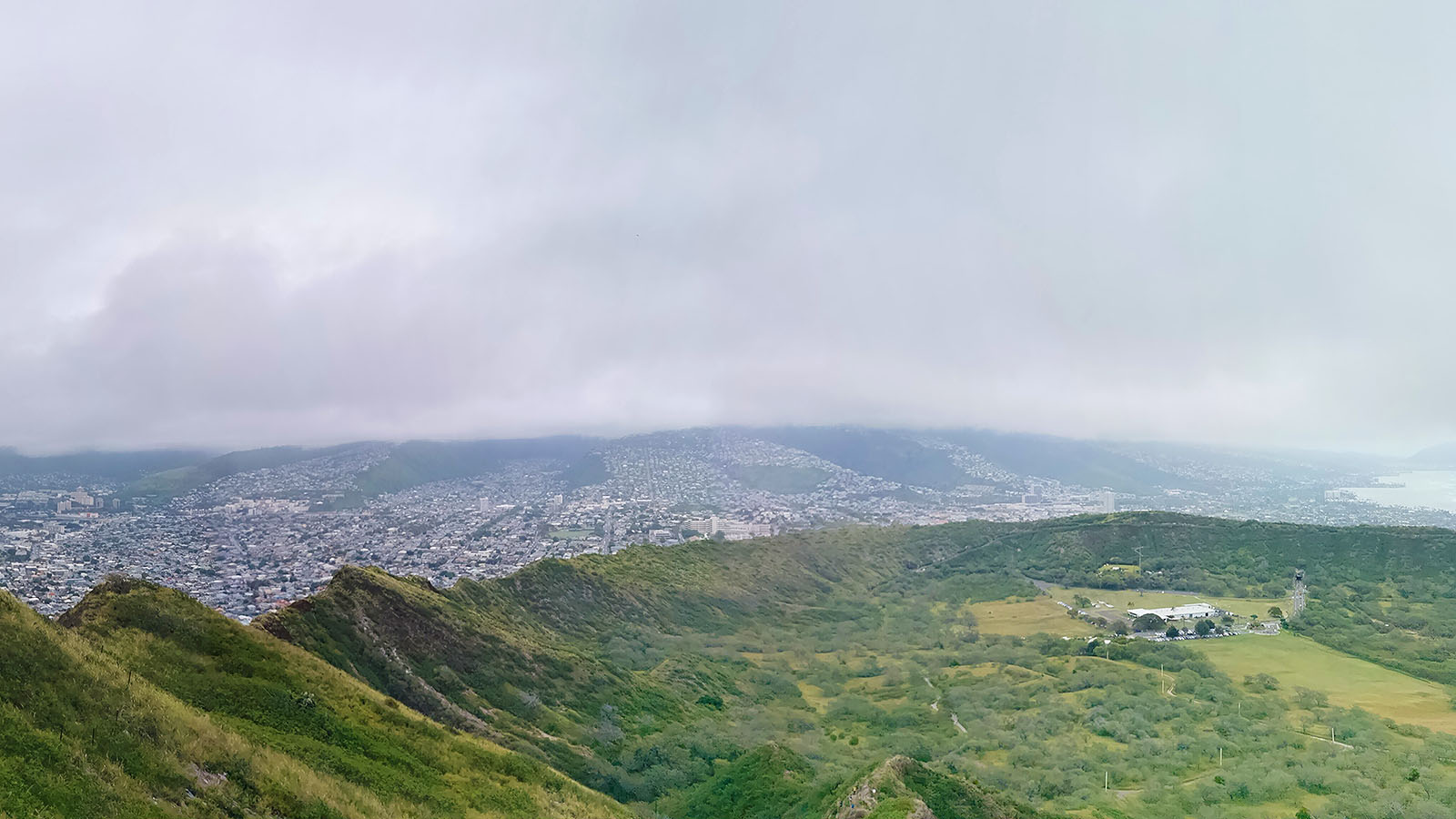 Looking into Diamond Head crater